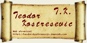 Teodor Kostrešević vizit kartica